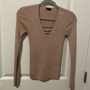 Express blush glitter sweater